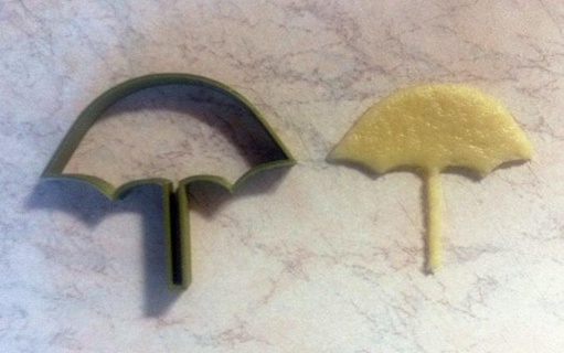 Regenschirm Plätzchen Cutter Wetter Strand Werkzeug gebacken Meer Sonne Regen Sommer Schatten Haus Küche Essen 3d print model - Mito3D