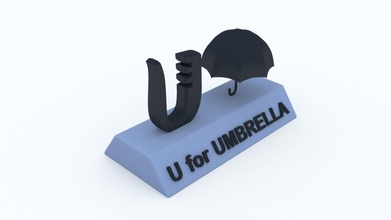 u paraguas modelo lluvia negocio tecnología proteccion niños juguete aprendizaje educación educativo alfabético inglés juegos juguetes 3d print model - Mito3D