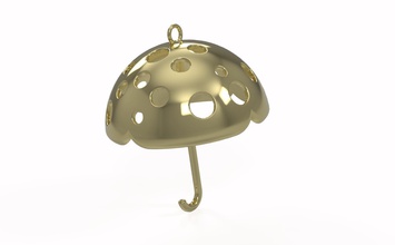 umbrella pendant jewelry ferusic gold silver earrings pendants 3d print model - Mito3D