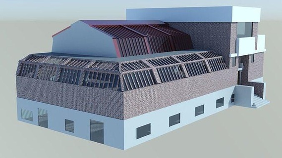umelka arquitetura construção centro cidade ar livre tijolo restaurante casa 3d print model - Mito3D