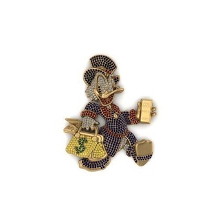 amca dayı hasis kolye Disney altın gümüş platin parlak elmas takı mücevher taşlar beyaz ördek 3d print model - Mito3D