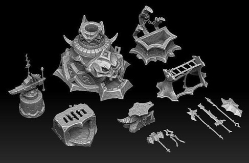 undead forge collection 3d print 3dprint highpoly zbrush sculpture printable sla photopolymer resin fantasy fiction tabletop wargame weapon tools blacksmith anvil games toys board 3d print model - Mito3D