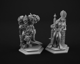 undead king monkey island knight castle royal crown queen kingdom size throne chess games toys board 3d print model - Mito3D