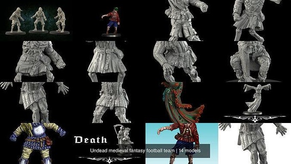 ölümsüz Ortaçağa ait fantezi Futbol takım minyatür mezarlık kapı kan çanak korku savaş oyunu oyun hortlaklar zombiler iskeletler mumyalar hayalet oyunlar oyuncaklar yazı tahtası 3d print model - Mito3D