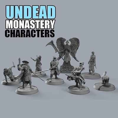 undead monastery - characters fallen angel rpg dnd dibalo exorcist doctor knight plague bloodborne horror demon zombie dead monk skeleton church cult games toys board 3d print model - Mito3D