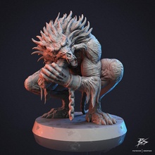 undead werewolf presupported zombie wolf monster creature 3dprint printable miniature 75mm 32mm beast horror fasntas dungeonsanddragons warhammer demon 3dsofsan games toys board 3d print model - Mito3D