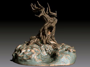 immortale albero fantasia rituale pentagramma spirituale mistico vecchio antico pianta arte matematico 3d print model - Mito3D