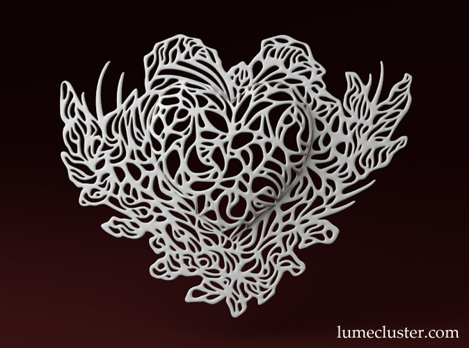 dénicher cœur l'amour saint valentin ménage impression bijoux pendentifs 3D print model - Mito3D