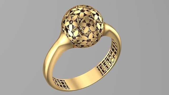 ungari fusion ring gold silver jewelry jewellery design flower rings 3d print model - Mito3D