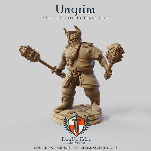 ungrim - dw-05 war military dwarf boardgame fantasy game fight battle games toys board 3D print model - Mito3D