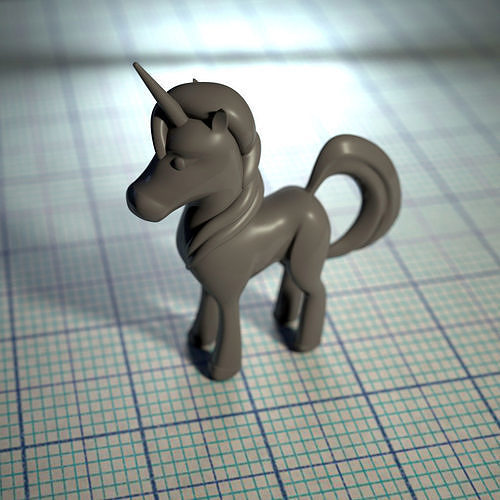 einhorn pferd horn puppe narwal figur skulptur kunst skulpturen 3D print model - Mito3D
