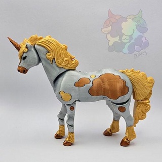 unicorno flessibile articolato magico cavallo animale Magia mitologia scintillare creatura dimenarsi divertimento carina Giochi giocattoli 3d print model - Mito3D