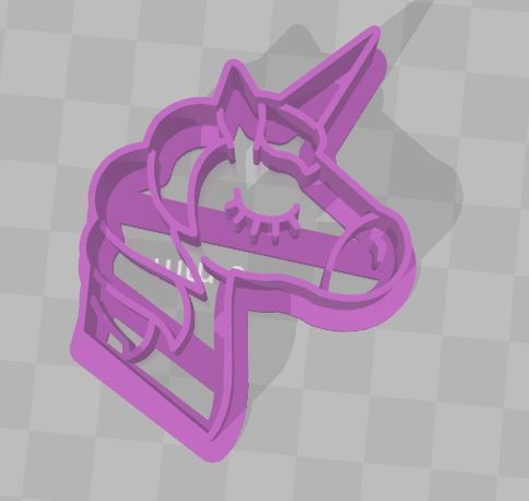 unicornio cabeza galleta cortador forma galletas contorno masa galletitas arco iris caballo casa cocina comida 3D print model - Mito3D