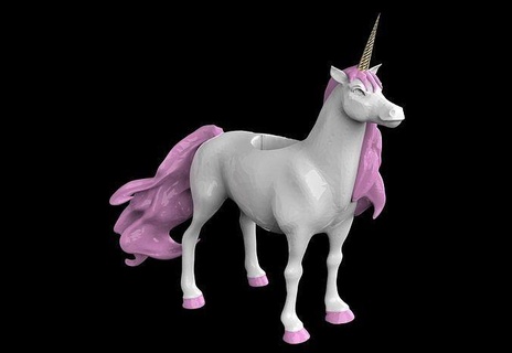 unicorn pencil holder art animal love illustration sculptures character isolated design 3d print model - Mito3D