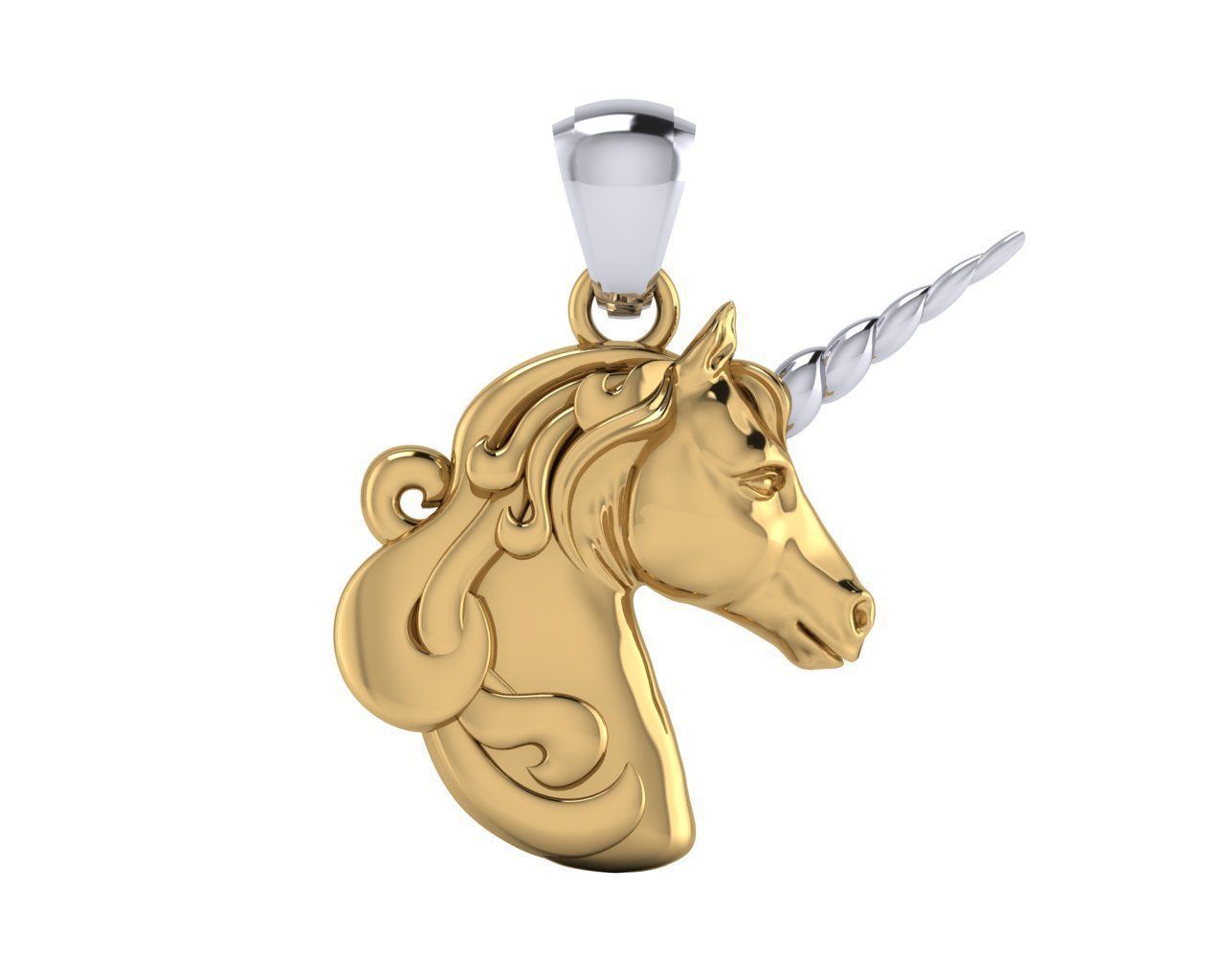 unicorn pendant jewelry gold silver printable platinum fashion jewellry hollowed style love symbol horse pendants 3D print model - Mito3D