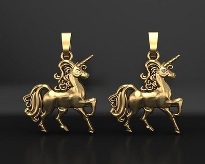 unicorn pendant magic animals jewelry jewellery nature horn horse relief bas medallion necklace art sculptures printable necklaces print pendants animal 3d print model - Mito3D