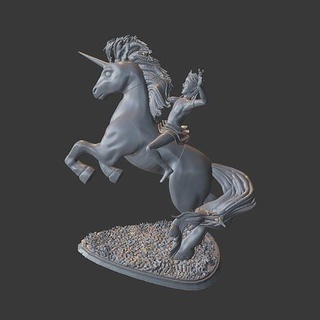 unicorn princess cake topper girl birthday art sculptures 3d print model - Mito3D