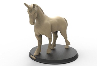 licorne imprimable art cheval la mythologie mignon sauvage animal les mammifères réel réaliste nature jouet jouets statue créature sculptures 3d print model - Mito3D