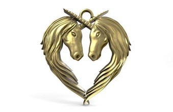 unicorns pendant unicorn horse heart pegasus jewelry jewel fashion art love pendants 3d print model - Mito3D