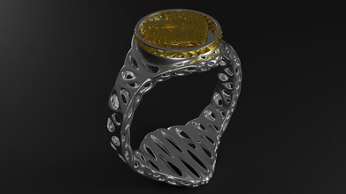 União químico anel liquidificador 3d b3d argolas joalheria impressao 3D moda imprimível esterlina diamante gema cromada ouro brilho 3d print model - Mito3D