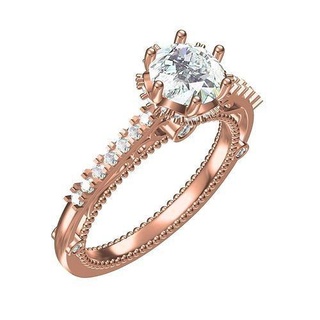 único Arte deco estilo catedral compromiso anillo mujer joyería joya platino Moda imprimible 3d canalla diseño personalizar Boda diamante anillos 3d print model - Mito3D