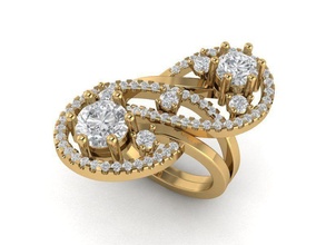 einzigartig brillant Ring 251 wertvoll Schmuck leuchtenden Luxus Gold druckbar Diamant Juwel Mode Schönheit Silber Kleidung vintag elegant cad 3d print model - Mito3D