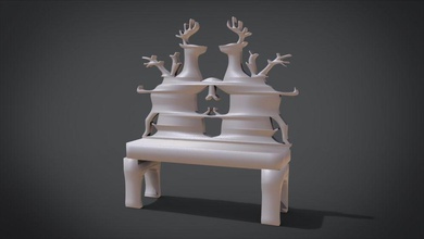 unique chair deer ornament motif house office living table dinning furniture furnitures interior pieces art tool modern woog wooden armchair kitchen set seating dining room classic 3d print model - Mito3D