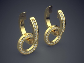 unico disegno del cerchio orecchini 2034 gioielli oro gioiello anello anelli matrimonio di fidanzamento diamante brillante cad gemma disco platino stampabile argento dettaglio il design gli 3d print model - Mito3D