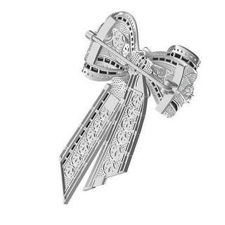 unico diamante arco arte deco spilla gioielleria gioiello gemme oro argento 3d cad design personalizzare stampabile bianca sterlina spille 3d print model - Mito3D