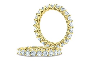 unique diamant éternité bague 3mm pierres 8us 9us 10us doigts bijoux bande treillis anneaux engagement imprimable infini 3d print model - Mito3D