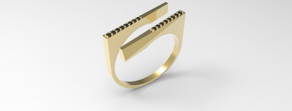unique diamond ring 3d printable model jewelry gemstone gold silver cad rings 3d print model - Mito3D