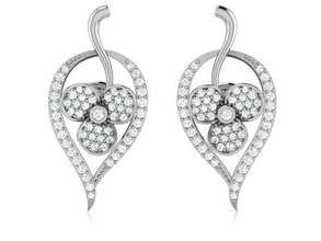 unique diamonds earrings stud earring silver gem white jewel black bracelet diamond gold ring love ear printable valentine cad heart jewelry 3d print model - Mito3D