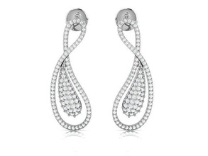 unique diamonds earrings earring jewelry gem silver printable jewel fashion beauty sterling brillant diamant apparel sapphire vintag wedding rings diamond ring 3d print model - Mito3D