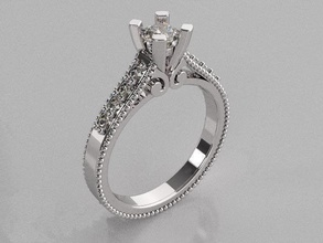 unique engagement ring diamond jewelry gold rings 3d print model - Mito3D