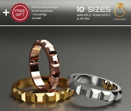 unique eternity geometric stackable fashion ring wedding band minimalist solid stack stacking gold 3dmodel printable jewelry rings package pack eternity0ring eternityring 3d print model - Mito3D