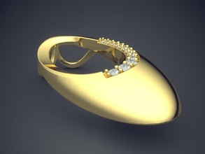 benzersiz futuristik elips şeklinde kolye elmas takı altın mücevher yüzük düğün nişan parlak cad gem platin yazdırılabilir Gümüş detay tasarım 3d print model - Mito3D