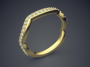 único futurista de oro femenina anillo diamantes rim la joyería joya los anillos boda compromiso el diamante brillante cad gem platino imprimible plata detalle diseño 3d print model - Mito3D