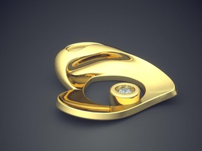 unique futuriste en forme de coeur pendentif diamants 258 bijoux or joyau l'anneau les anneaux mariage l'engagement le diamant brillant cad gem platine imprimable d'argent détail la conception pendentifs 3d print model - Mito3D