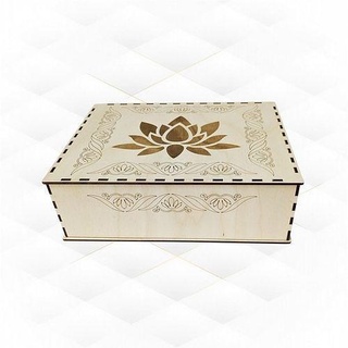 unique gift box lotos pattern design laser cutting jewelry cut drawing vector svg template engraving cnc boxes handmade layout house decor 3d print model - Mito3D