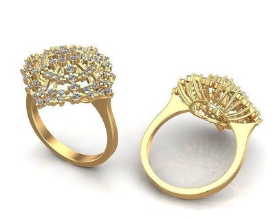 único oro diamantes anillo joyería joya imprimible anillos diamante platino plata compromiso Moda diseño canalla 3d print model - Mito3D