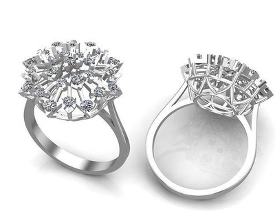unique gold diamonds ring jewelry printable rings engagement luxury gem platinum jewellery diamond silver precious design jewel shining brilliant 3d print model - Mito3D