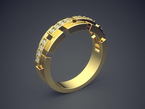 unique golden engagement ring cuts diamonds ewel jewellery jewelry rings wedding diamond brilliant cad fashion beauty finger gem platinum printable gold simple 3d print model - Mito3D