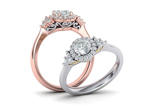 einzigartige halo engagement ring 5mm-stone-3d-Modell Schmuck halo-ring Hochzeit Mikro ebnen ringforher 5mm Diamant-ring Diamanten usa Kanada Italien Europa zarten Ringe einzigartigen cad Ehe 3d print model - Mito3D