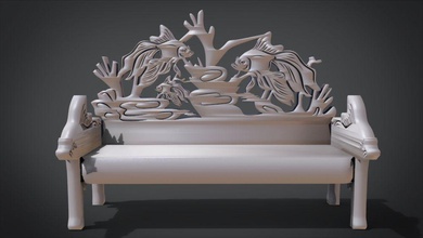 uzun sandalye süs balığı motifi benzersiz ev ofis yaşayan tablo Yemek Masası mobilya iç parçalar sanat aracı modern woog ahşap koltuk mutfak ayarlayın oturma Odası klasik 3d print model - Mito3D