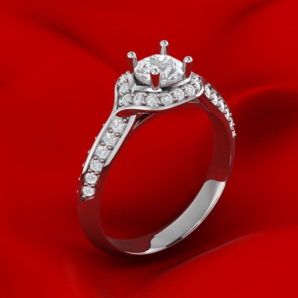 unique mamjan engagement ring rings jewel jewellery jewelry marriage wedding printable diamond anniversary birthday celebration luxury gem silver precious shining 3D print model - Mito3D