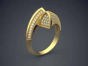 einzigartige ring Diamanten cad-4708 Schmuck genial cad design detail diamond engagement gem gold Juwel Platin bedruckbar ist Ringe Silber Hochzeit 3d print model - Mito3D