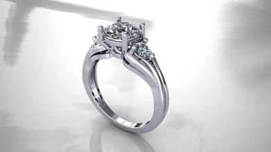 unique ronde anneau de pierre bijoux l'anneau le diamant diamondring or blanc jaune rose les anneaux 3d print model - Mito3D