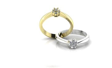 unique solitaire bague en or bijoux de l'anneau les diamants 7diamonds spécial la ronde anneaux le diamant 14k 18k brillant joyau imprimable l'engagement gem cad platine 3d print model - Mito3D