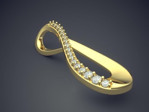 unique swirled diamond pendant 1438 jewelry gold jewel jewellery ring rings wedding engagement brilliant cad gem platinum printable silver detail design pendants 3d print model - Mito3D