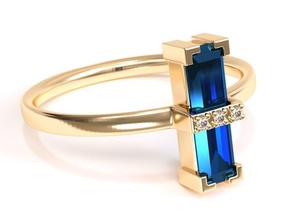 único turmalina anillo la joyería joya los anillos imprimible compromiso de boda esmeralda baget diamante moda engagem brillante gem plata 3d print model - Mito3D